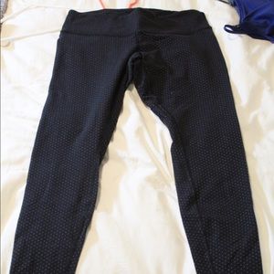 Lululemon black leggings with polka dots size 10